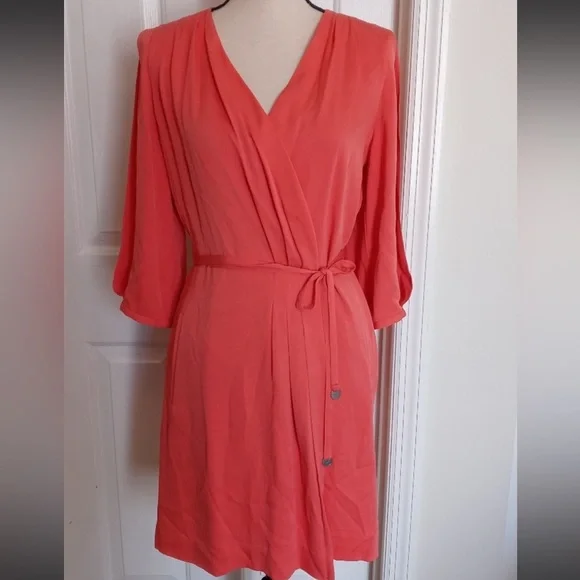 open lace back dress Diane Von Furstenberg Wrap Dress Orange white Tiki Swirl Pattern NWT   RareJule Vintage